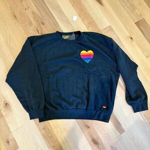 Aviator Nation Rainbow Heart Sweatshirt